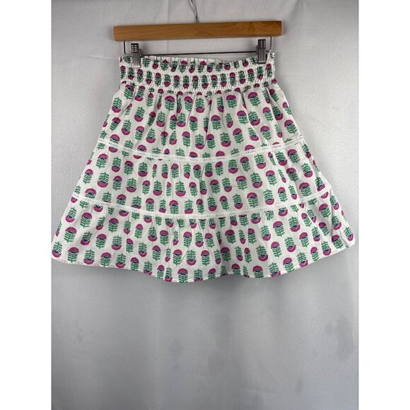 J.Crew Womens Small Cotton Skirt With Floral Print & Smocked Waistband - Picture 2 of 4